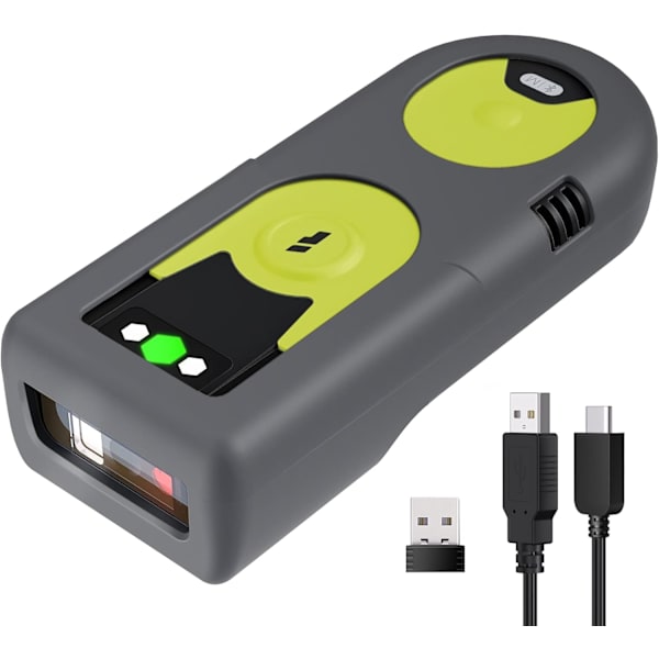 Bluetooth 2D Stregkodescanner med 2,4 GHz USB-adapter, Plug and Play