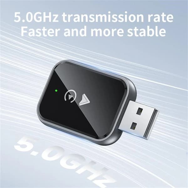 NÖRDIC 2-i-1 trådlös Android CarPlay-dongel, med USB-C-adapter, Plug & Play, WiFi 5,8 GHz, stöder iOS 10+ och Android 11+
