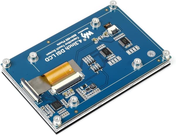 Waveshare 4,3-tums LCD Touch-skärm för Raspberry Pi 5/4B/3B+/3A+/3B/2B/B+/A+ 800 × 480 IPS