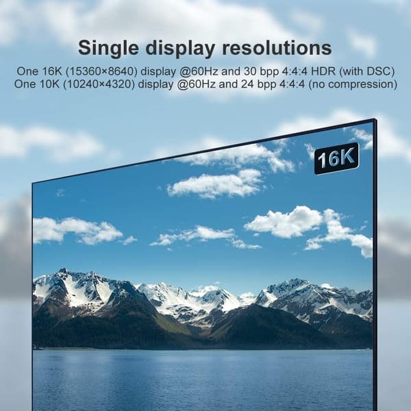 NÖRDIC 5 m DisplayPort 2.1 kabel DP80 UHBR20 80Gbps 16K/10K/8K@60Hz 4K@165/144Hz DSC 1.2a HDR HDCP 2.2 FreeSync G-Sync