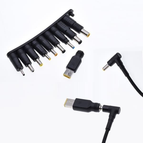 NÖRDIC USB-C til DC-strømkabel med 10 adaptere 1.8m 100W