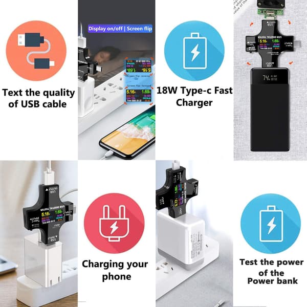 NÖRDIC USB digitaalinen testeri virran mittaamiseen Black