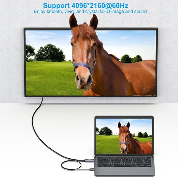 NÖRDIC HDMI-Displayport-kaapeli 2m 4K60Hz 18Gbps Black