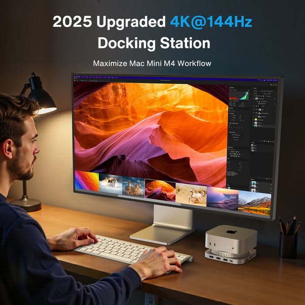 iVANKY 13-i-1 Dockingstation til Mac mini M4 & M4 Pro (2024), 4K@144Hz HDMI, 10Gbps USB