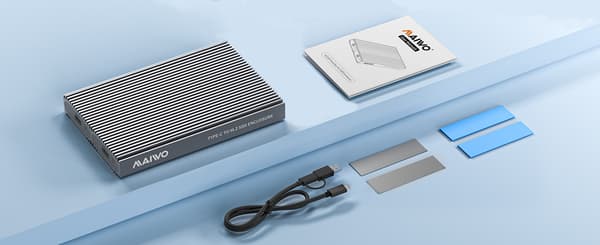Maiwo K1202P Dual Disk NVMe SSD -kotelo USB-C 3.1 GEN2 10 Gbps