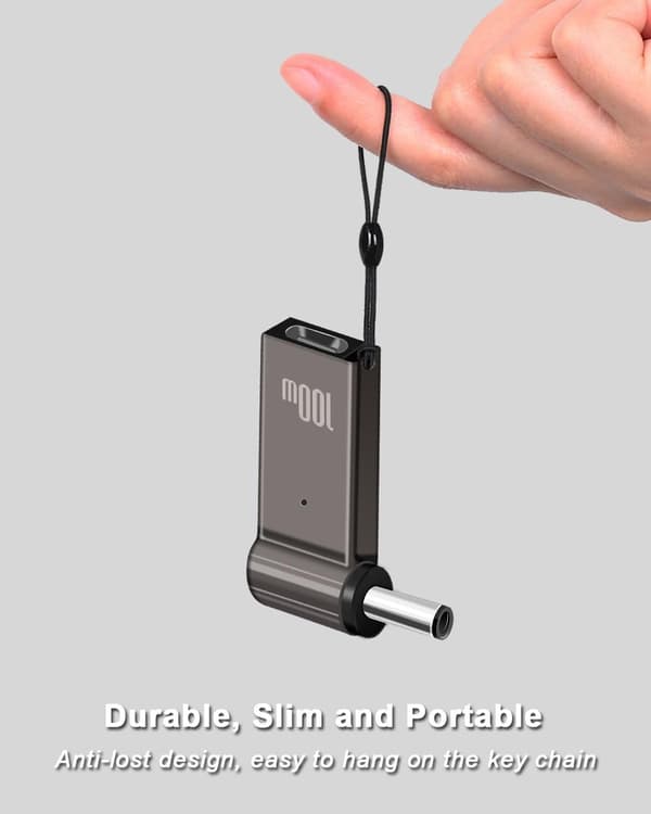 NÖRDIC USB-C til bærbar opladningsadapter, USB-C til DC-stik, 100W PD, DC 7,4×5,0mm til HP