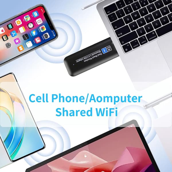 NÖRDIC WIFI6 Bluetooth 5.0 langaton USB 3.0 -sovitin Dual Band 2.4/5.8GHz 1300Mbps