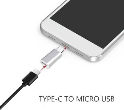 NÖRDIC sovitin Micro USB naaras–USB C uros, metallinmusta