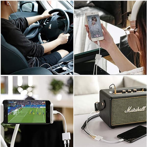NÖRDIC Lightning Audio adapter med laddning Non MFI