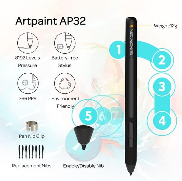 Digital Drawing Board 16,5x10cm med pen Windows Mac Android Chrome