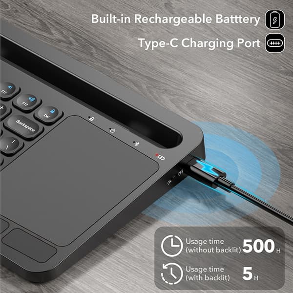 NÖRDIC Bluetooth-tastatur med touchpad, arabisk layout, 78 taster