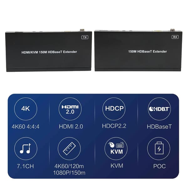 NÖRDIC 4K60 HDBaseT KVM Forlænger 150m