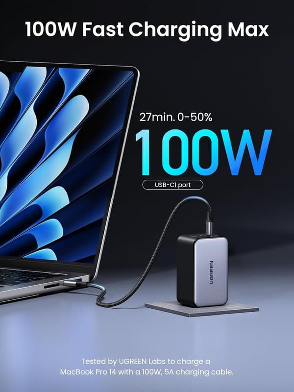 UGREEN Nexode X USB C Oplader 100W Grey