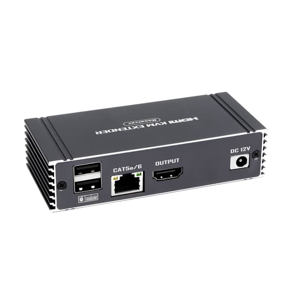 NÖRDIC 4K 60Hz 65 m HDMI KVM-forlænger med USB over Cat5e/Cat6 POC med loop-understøttelse til USB-tastatur og mus til PC-computer