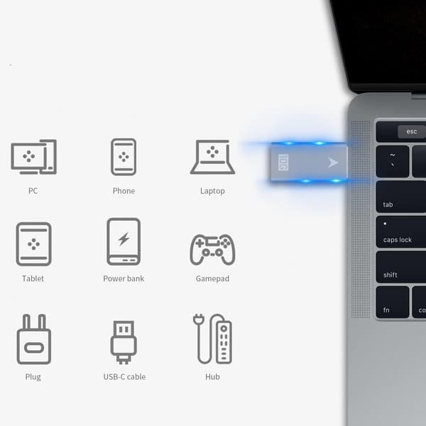 NÖRDIC USB3.2 Gen2 USB-C till USB-A adapter 10Gbps metal Silver