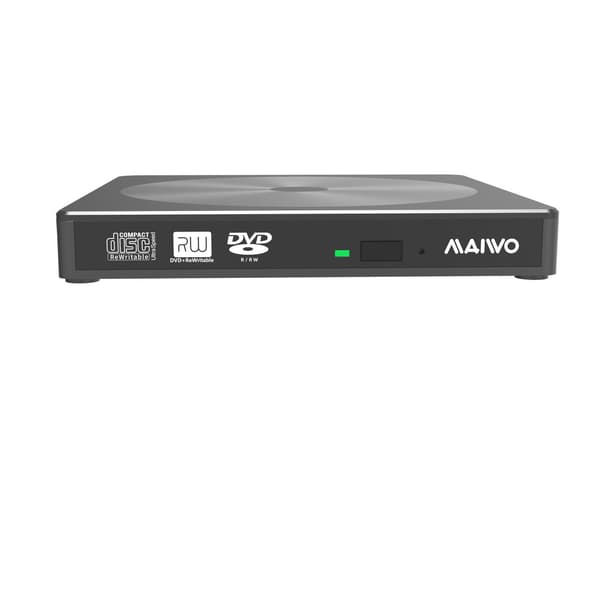 Maiwo K523 Slim ekstern USB DVD/CD-afspiller både USB-C og USB-A Eksternt optisk drev