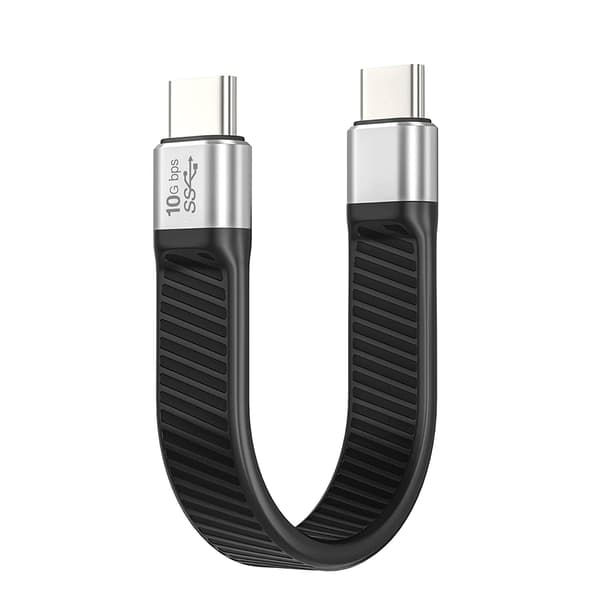 NÖRDIC Flat Adapter USB3.2 Gen2 USB-C - C 10Gbps 5A 100W Black