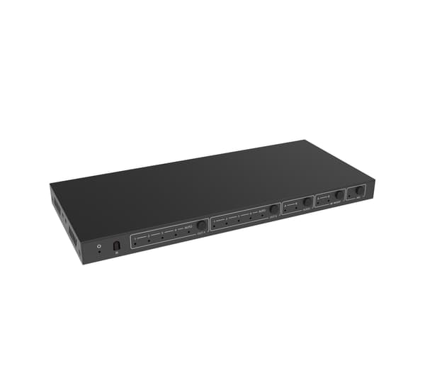 NÖRDIC 4K HDMI 2.0 Matrix 4x2 Switch med Extractor Toslink & Stereo EDID HDR Dolby ARC Black