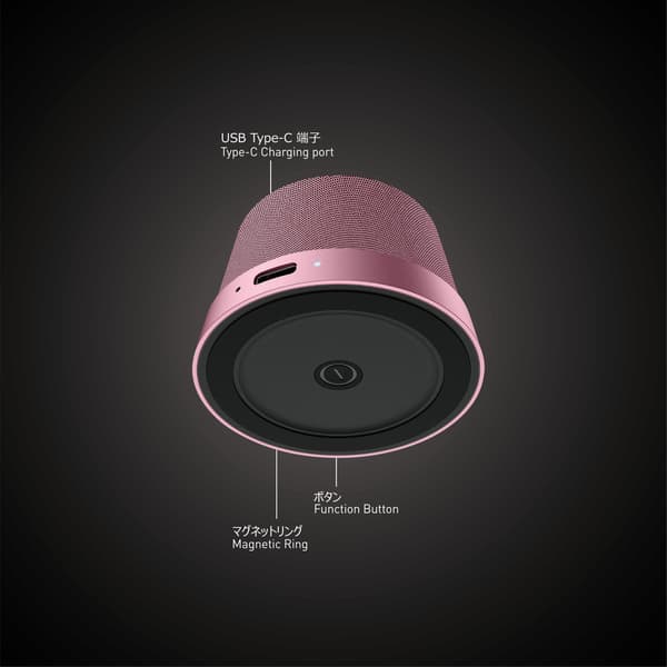 NÖRDIC Bluetooth 5.3 højttaler med magnet 3W IPX6 pink