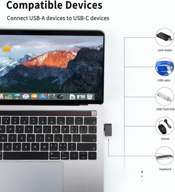 NÖRDIC USB-C uros-USB-A naaras 90 asteen kulmassa sovitin Black