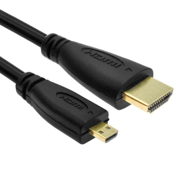 NÖRDIC HDMI til Micro HDMI kabel 1,8m High Speed ​​HDMI med Ethernet Type A til Type D han til han Black Black one size