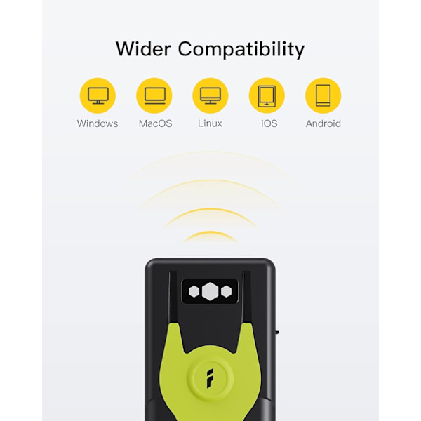 Bluetooth 2D Stregkodescanner med 2,4 GHz USB-adapter, Plug and Play