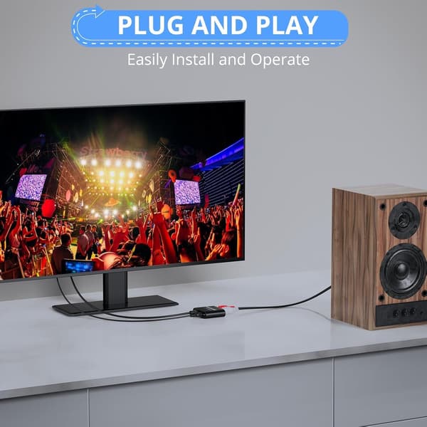 Digital til analog lydomformer, 192kHz optisk til RCA, optisk til 3,5 mm DAC, SPDIF/Toslink