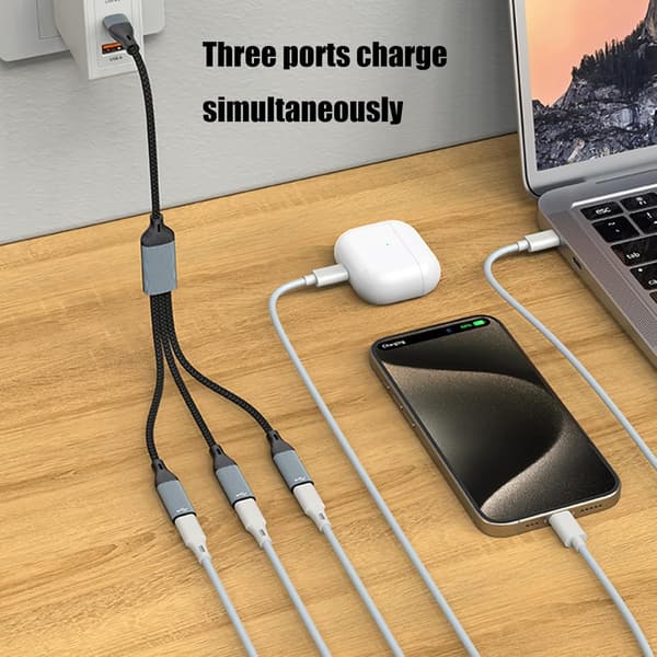 NÖRDIC USB-C-hub USB-C til 3xUSB-C