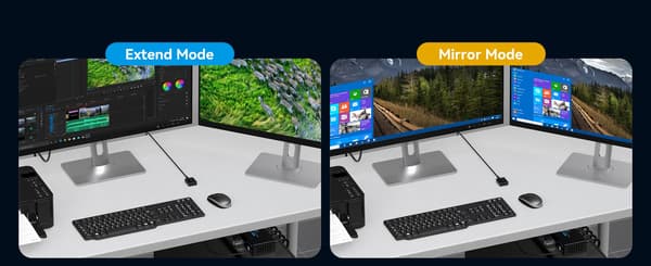 NÖRDIC KVM-switch 2 til 2 DisplayPort & HDMI, 8K60Hz/4K120Hz, 4x USB-A Black
