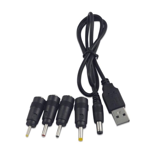 NÖRDIC 1m Virtakaapeli USB DC 5 liittimellä USB DC Power