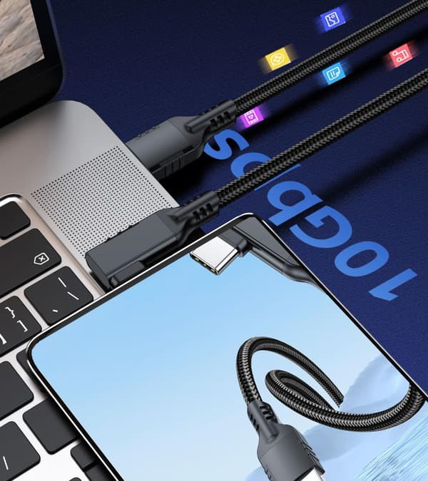NÖRDIC VR Link -kaapeli 5 m USB3.2 Gen1 USB-C - 10 Gbps 3A nopea lataus Quest 2 Super Speed ​​​​USB Musta Black