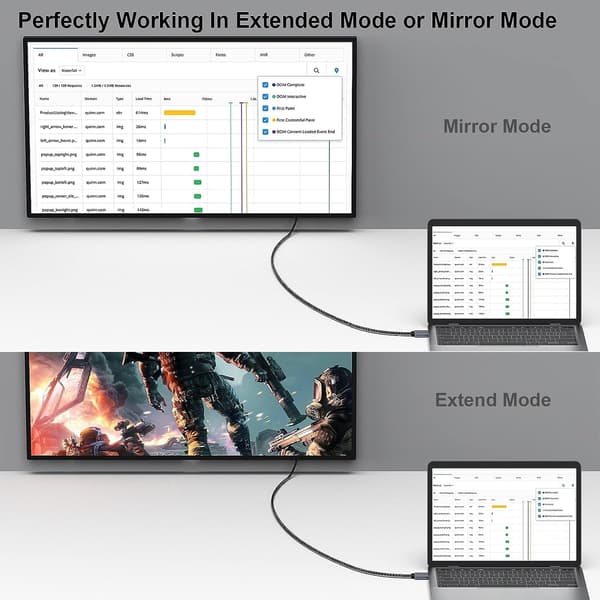 NÖRDIC 20 cm Displayport HDMI 4K60Hz Dynamic HDR 18Gbps Grey