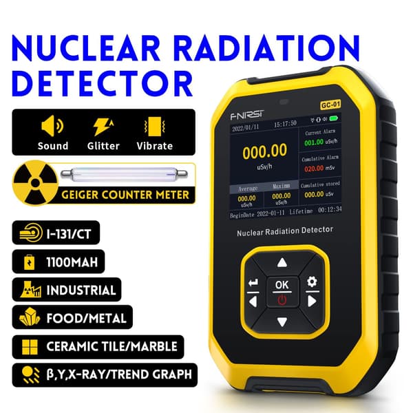 FNIRSI GC-01 Geigermåler - Dosimeter med LCD Display Yellow