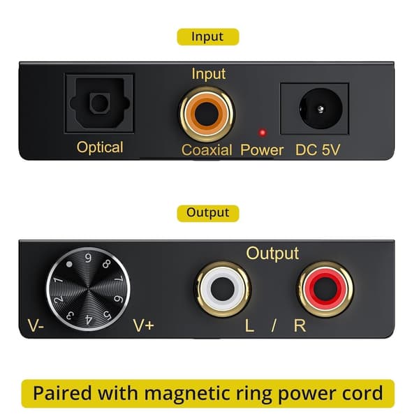 NÖRDIC Digital 5.1CH Koaksial/Toslink til Analog DAC 192Khz DTS Dolby AC3 Black