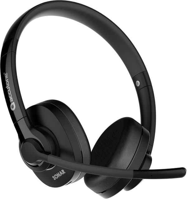 Accutone Sonar 60 Dual Bluetooth & USB kablet headset med støjreducerende mikrofon, lang batterilevetid til PC/Mac og telefoner