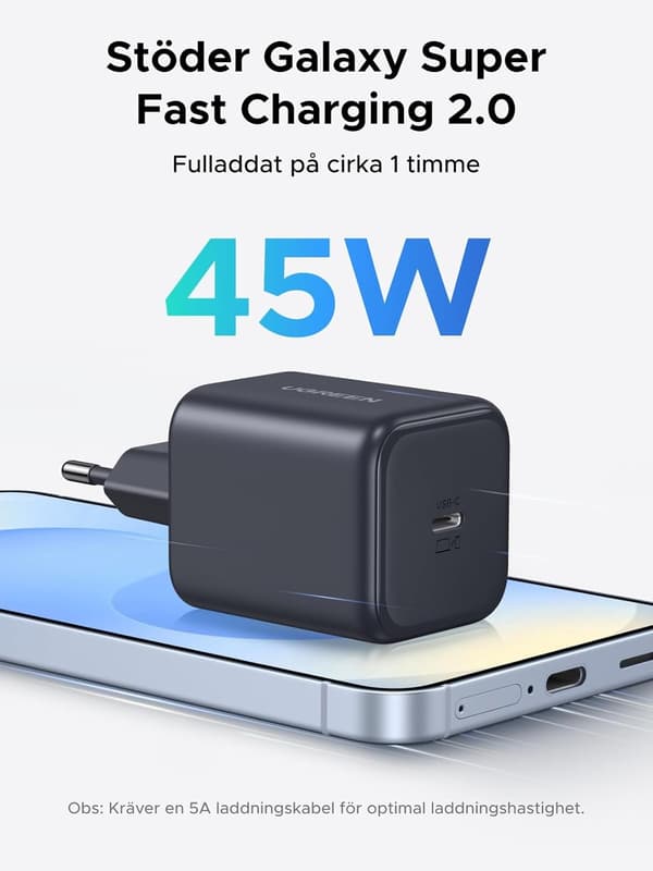UGREEN USB-C Oplader 45W PPS GaN Hurtigoplader med PD