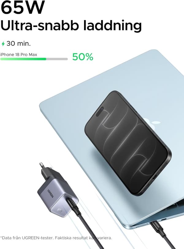 UGREEN USB C Charger 65W Nexode Air GaN Infinity Fast Charger, or MacBook Air/Neo/Pro, iPhone 17/16, iPad,...