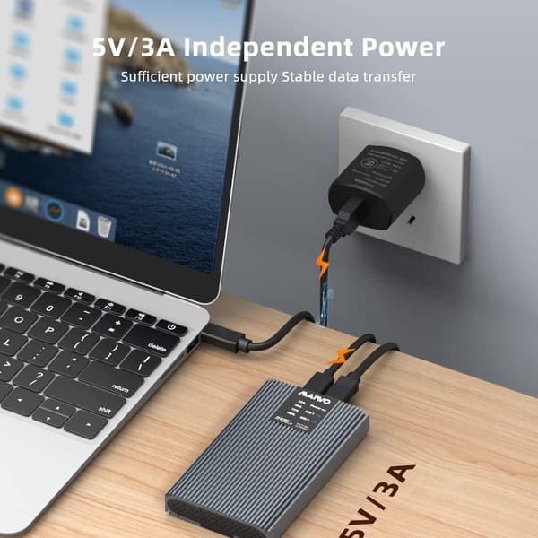 Maiwo K2022P extern kabinett för hårddiskkloning M.2 NVMe SSD USB3.2 20Gbps