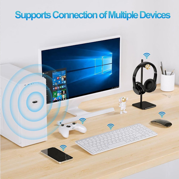 NÖRDIC USB-A Bluetooth 5.4 dongle Bluetooth USB-adapter BT ver 5.4