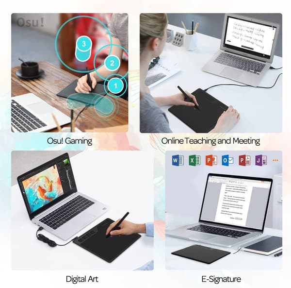 Digitalt Ritbord 16,5x10cm med penna Windows Mac Android Chrome