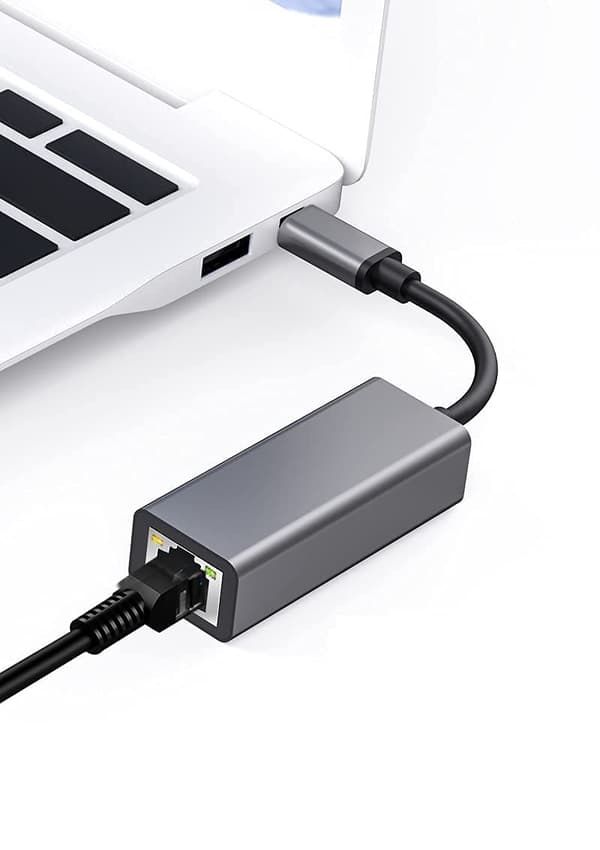 NÖRDIC USB-C til Gigabit Ethernet-netværksadapter, 17 cm, Space Grey, aluminium, Realtek RTL8153BC Grey