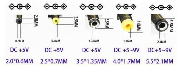 NÖRDIC 1m Strømkabel USB til DC med 5 kontakter USB DC Power