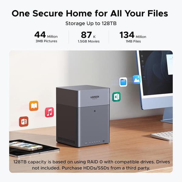 UGREEN NASync DH4300 Plus 4 Bay NAS for Home, Office and Teams (without HDD)