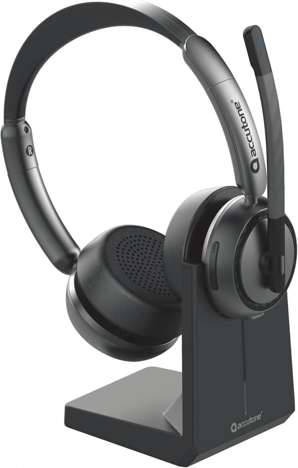 Accutone Sonar 85 Bluetooth trådløst headset med mikrofon, Bluetooth-headset med aktiv støjreduktion