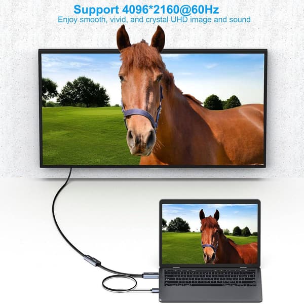 NÖRDIC HDMI til Displayport adapter 20cm 4K60Hz 18Gbps Black