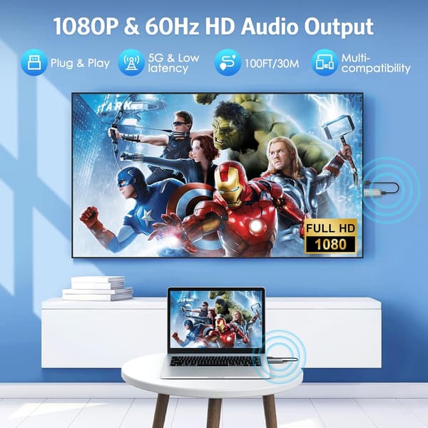 NÖRDIC Langaton HDMI-laajennin 5GHz 1080P 30 m