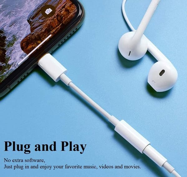 NÖRDIC Lightning Audio adapter Ikke MFI White