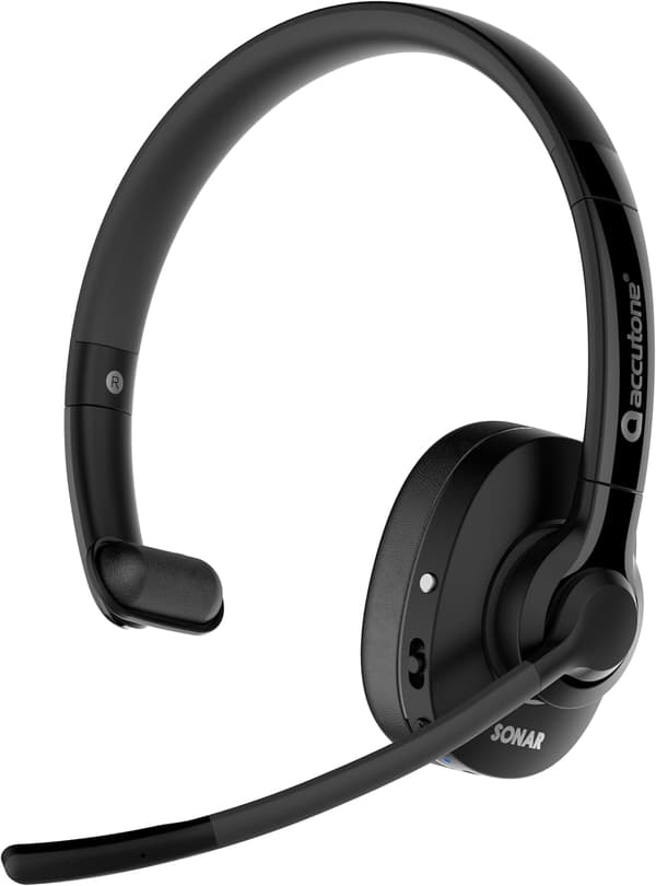Accutone Sonar 60 Dual Bluetooth & USB kablet headset med støjreducerende mikrofon, lang batterilevetid til PC/Mac og telefoner