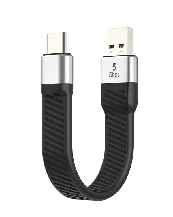 NÖRDIC Flat Adapter USB3.2 Gen1 USB-C to A 5Gbps 3A Svart