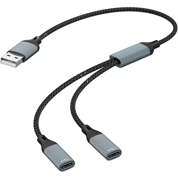 NÖRDIC USB Splitter USB-A till 2xUSB-C